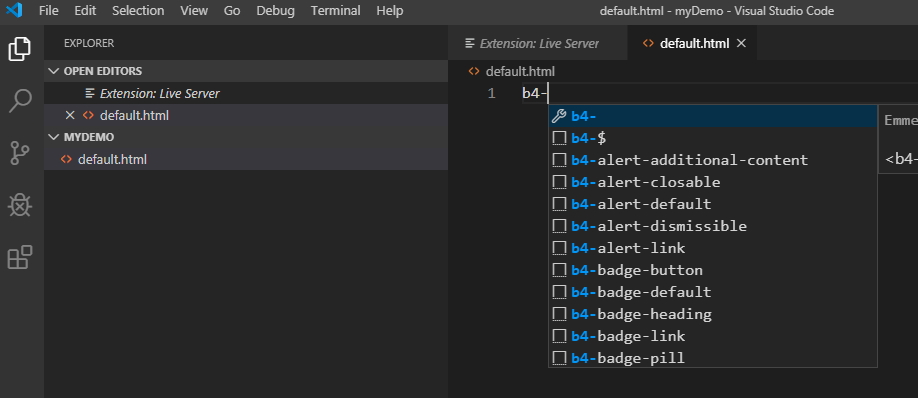 bootstrap 5 visual studio code